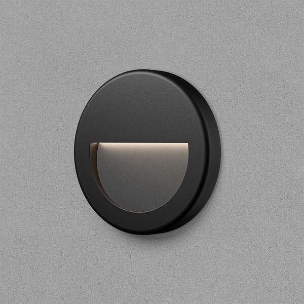 Zidna baštenska svetiljka okrugla crna 3W 3000K IP65 - Slika 2