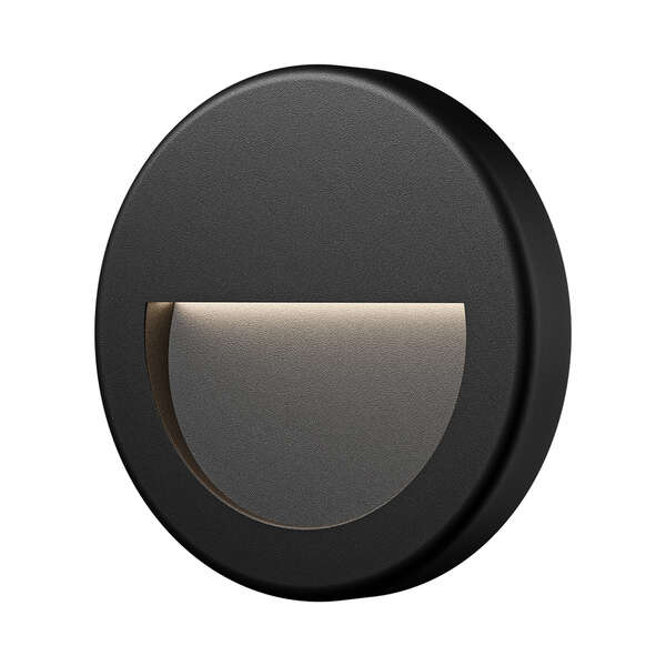 Zidna baštenska svetiljka okrugla crna 3W 3000K IP65 - Slika 1