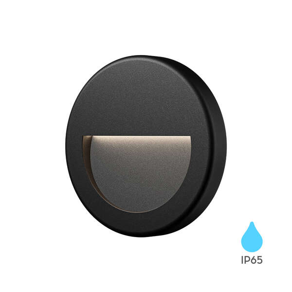 Zidna baštenska svetiljka okrugla crna 3W 3000K IP65 - Slika 7