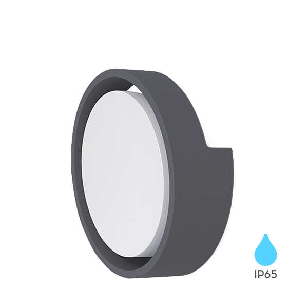 Zidna baštenska svetiljka okrugla siva, 12W 3000K IP65 - Slika 7