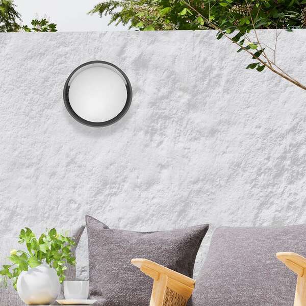 Zidna baštenska svetiljka okrugla siva 12W 6500K IP65 - Slika 7