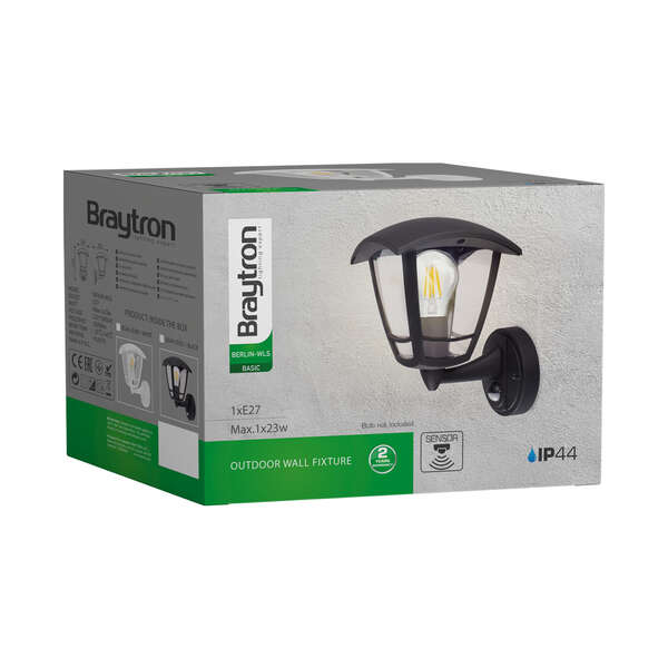 Zidna baštenska svetiljka bela sa senzorom E27 IP44 - Slika 3