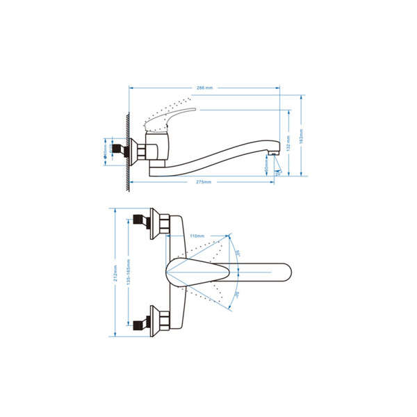 Zidna slavina za lavabo MISISIPI - Slika 3