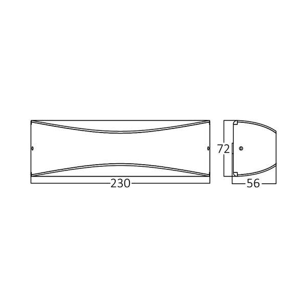 Zidna svetiljka siva 10W 3000K IP54 - Slika 5