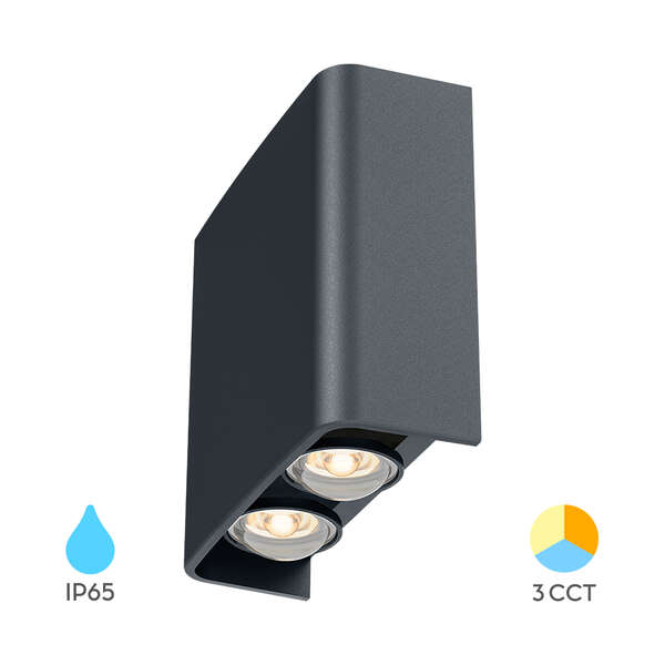 Zidna svetiljka siva 4x1W 3IN1 IP65 - Slika 8