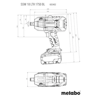 Aku udarni zavrtač 2x5,5Ah 3/4" SSW 18 LTX 1750 BL Metabo - Slika 9