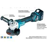 Aku ugaona brusilica 18V LXT 125mm Makita DGA513Z Solo - Slika 6