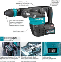 Aku čekić za rušenje 40V 9.4J SDS Max Makita HM001GZ02 - Slika 5
