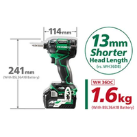 Akumulatorski udarni zavrtač 36V 215Nm 1/4" WH36DC Hikoki - Slika 7