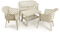 Baštenski set sto + 2 stolice + dvosed Veranda beli