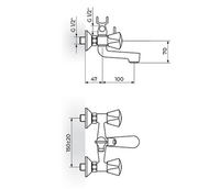 Baterija za kadu sa ručnim tušem KLASIK K12101 - Slika 2