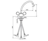 Baterija za sudoperu, protočni izliv 200mm KLASIK FUMME KF26101 - Slika 2