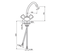 Baterija za sudoperu - lavabo izliv 130mm KLASIK K23013 - Slika 2