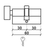 Cilindar sa dugmetom CL2036K MAT MS 60MM(30D-30) 3K DBP1 - Slika 2