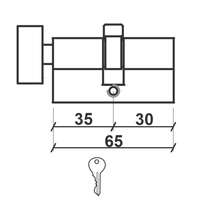Cilindar sa dugmetom CL2036K NIKL 65MM(35D-30) 3K DBP1 - Slika 2