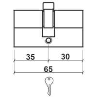 Cilindar za vrata CL2036 NIKL 65MM(30-35) 3K DBP1 - Slika 2