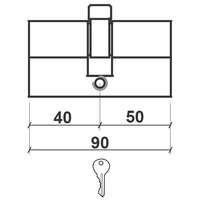 Cilindar za vrata CL2200 NIKL 90MM(40-50) 3K Q - Slika 2