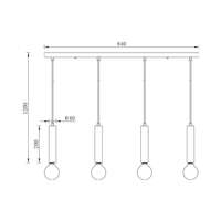 Dekorativna svetiljka zlatna 4H-1xE27 - Slika 4