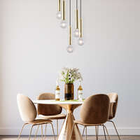 Dekorativna svetiljka zlatna 5H-5xE27 - Slika 4