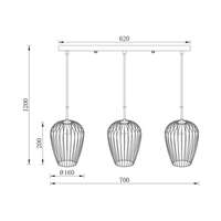 Dekorativna visilica crna 3H-3xE27 - Slika 3