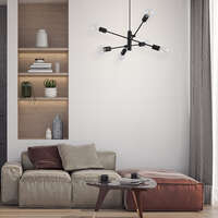 Dekorativna visilica crna 6H-6xE27 - Slika 2