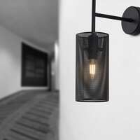 Dekorativna zidna svetiljka crna 1H-1xE14 - Slika 4