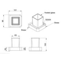 Držač čaše ze četkice ELEGANCE LINNI - Slika 3