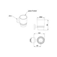 Držač čaše ze četkice jednodelni MODERN LINNI - Slika 2