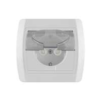 Dvopolna priključnica 16A/250V, 2P+E, sa transparentnim poklopcem i zaštitom od dodira, plastika  Status