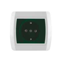 Dvopolna priključnica 16A/250V, 2P+E, zaštita od dodira, zelena, plastika Status