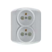 Dvostruka priključnica 16A/250V, 2P+E, zaštita od dodira, francuski standard, plastika Royal