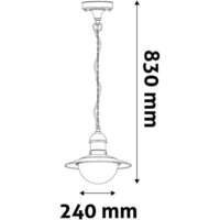 Fenjer visilica Imperial 1xE27 IP44 saten-nikl - Slika 2