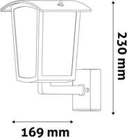Fenjer zidna lampa Coronado 1xE27 IP44 Crna - Slika 2