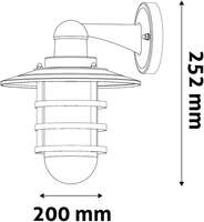 Fenjer zidna lampa Hermosa 1xE27 IP44 Crna - Slika 2