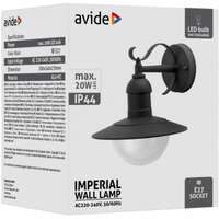Fenjer zidna lampa Imperial 1xE27 Crna IP44 240x270mm - Slika 3