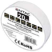 Izolir traka 20m 0.18x19mm bela Entac