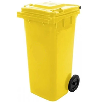 Kanta za smeće sa točkovima - žuta 120L
