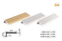 Lajsna ugaona L-profil 240 - srebro mat 3m - Slika 1