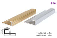 Lajsna završna U-profil 214 - srebrna