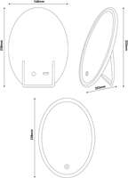 LED stona lampa/ogledalo punjiva okrugla Avide - Slika 3