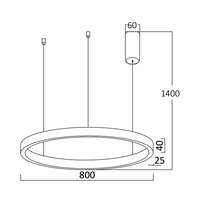 Led visilica, okrugla crna 2540-RND-45W-3IN1 - Slika 4
