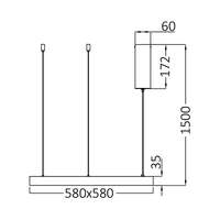 Led visilica kvadratna crna 46W-3U1-IP20 - Slika 5