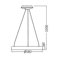 Led visilica okrugla crna 46W-3U1-IP20 - Slika 5