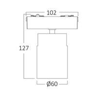 Magnetna linearna svetiljka 7W 4000K crna - Slika 2