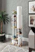 Podna lampa Vogue E-27 belo-smeđa Sparx