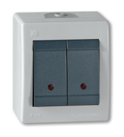 Prekidač serijski sa indikacijom Power 10A/250V siva