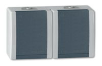 Priključnica dvopolna dvostruka Power 16A/250V siva