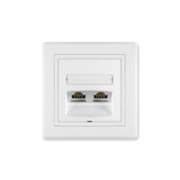 Priključnica komunikacijska dvostruka sa Keystone modulima RJ45 Cat6, UTP Prestige