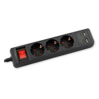Produžni kabl 2xUSB 3g crni 3m