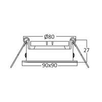 Rozetna E kvadratna crna - Slika 5